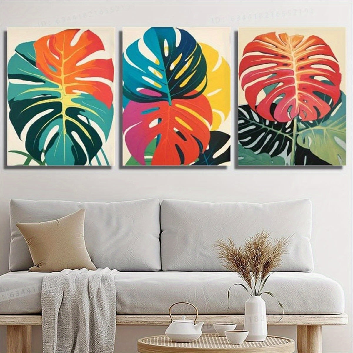 Vibrant Monstera Framed Art Trio - The Leafy Branch