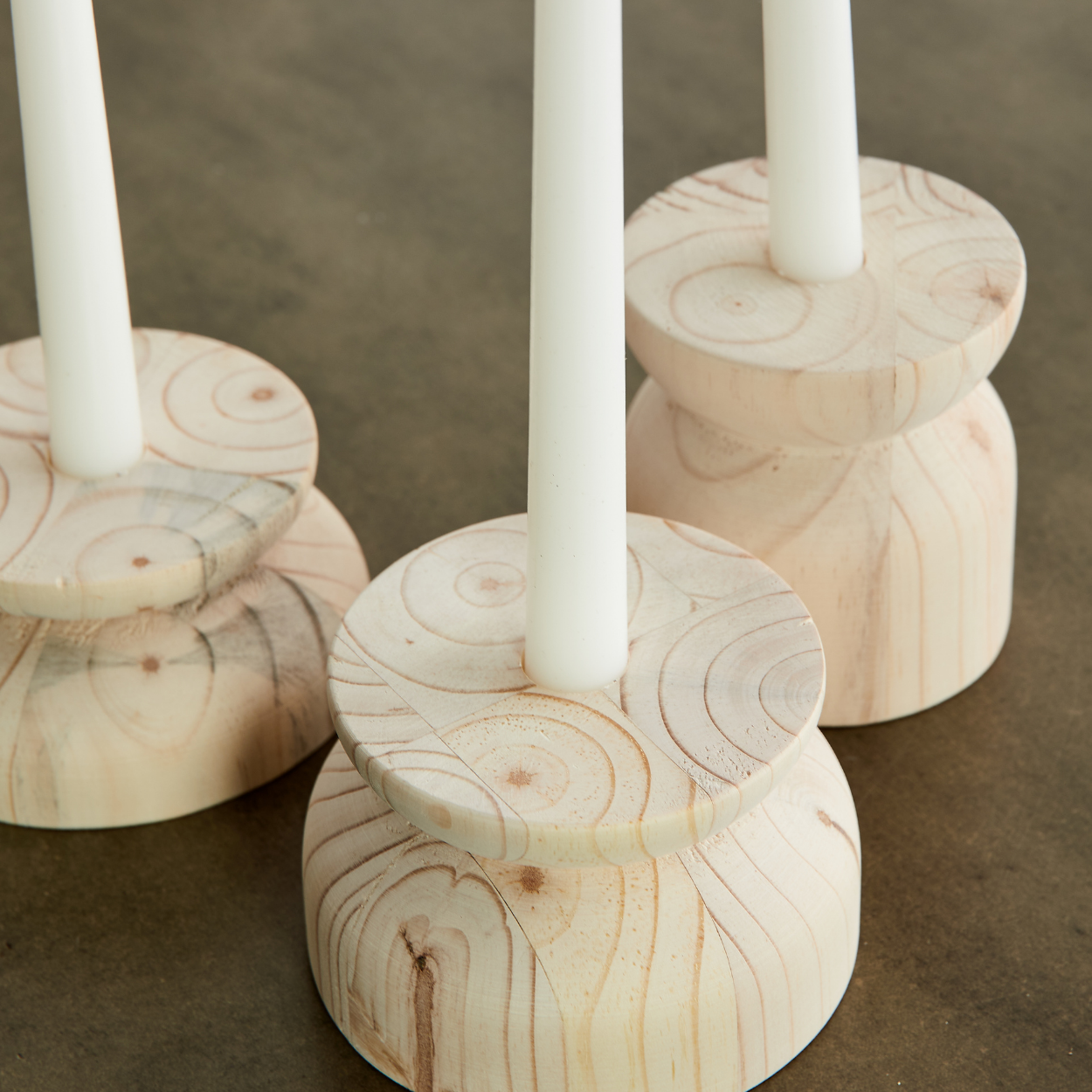 Organic Wood Taper Candlestick Holder - The Leafy Branch