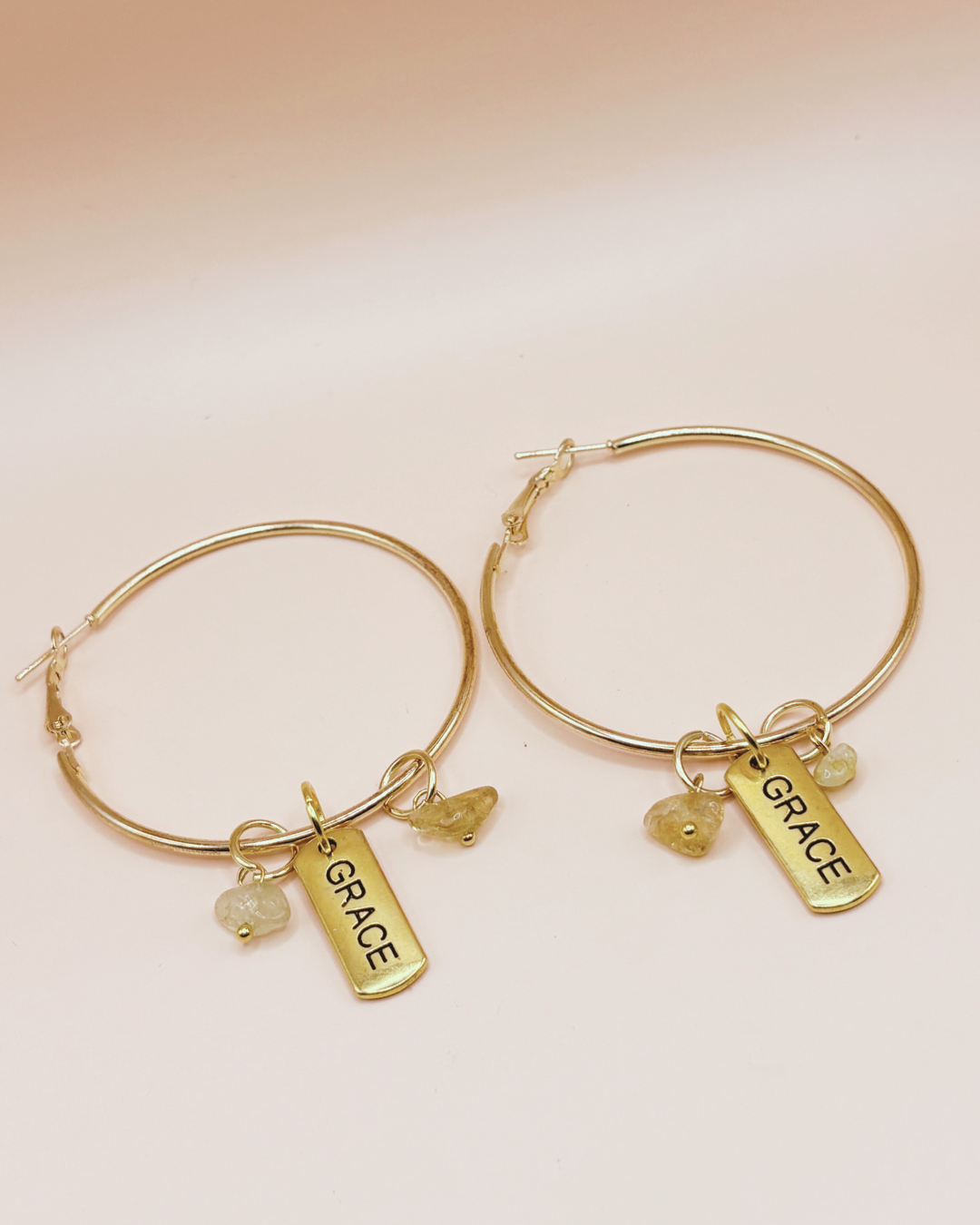 Grace Gold Hoop Earrings- yellow