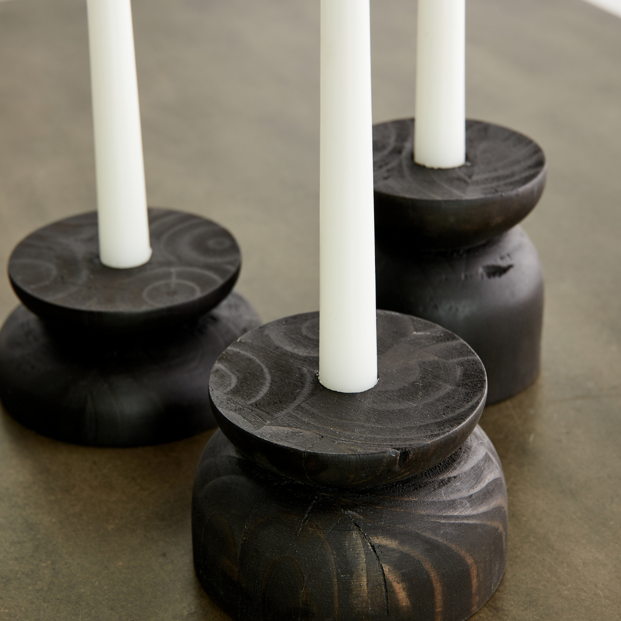 Organic Wood Taper Candlestick Holder - The Leafy Branch