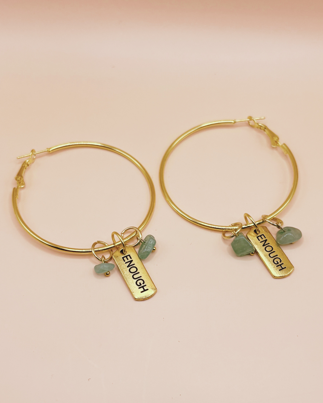 Enough Gold Hoop Earrings- blue
