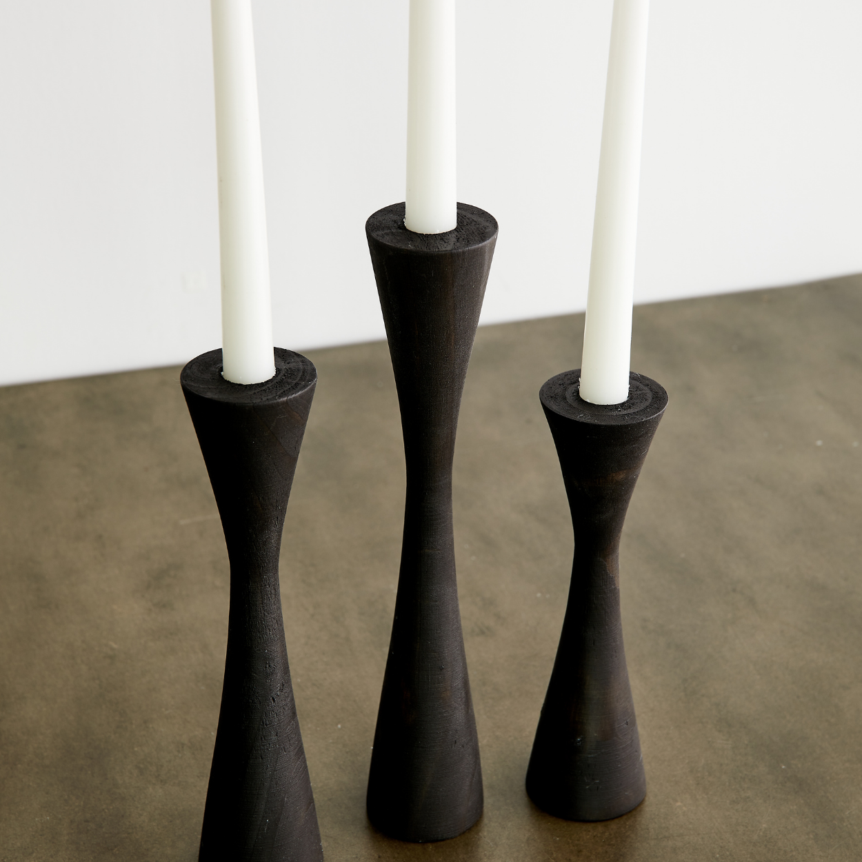 Geo Tapered Wooden Candlestick Holder - The Leafy Branch