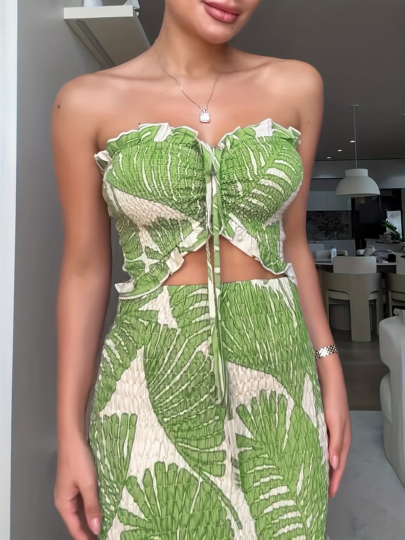 Sarni Monstera Dress - The Leafy Branch