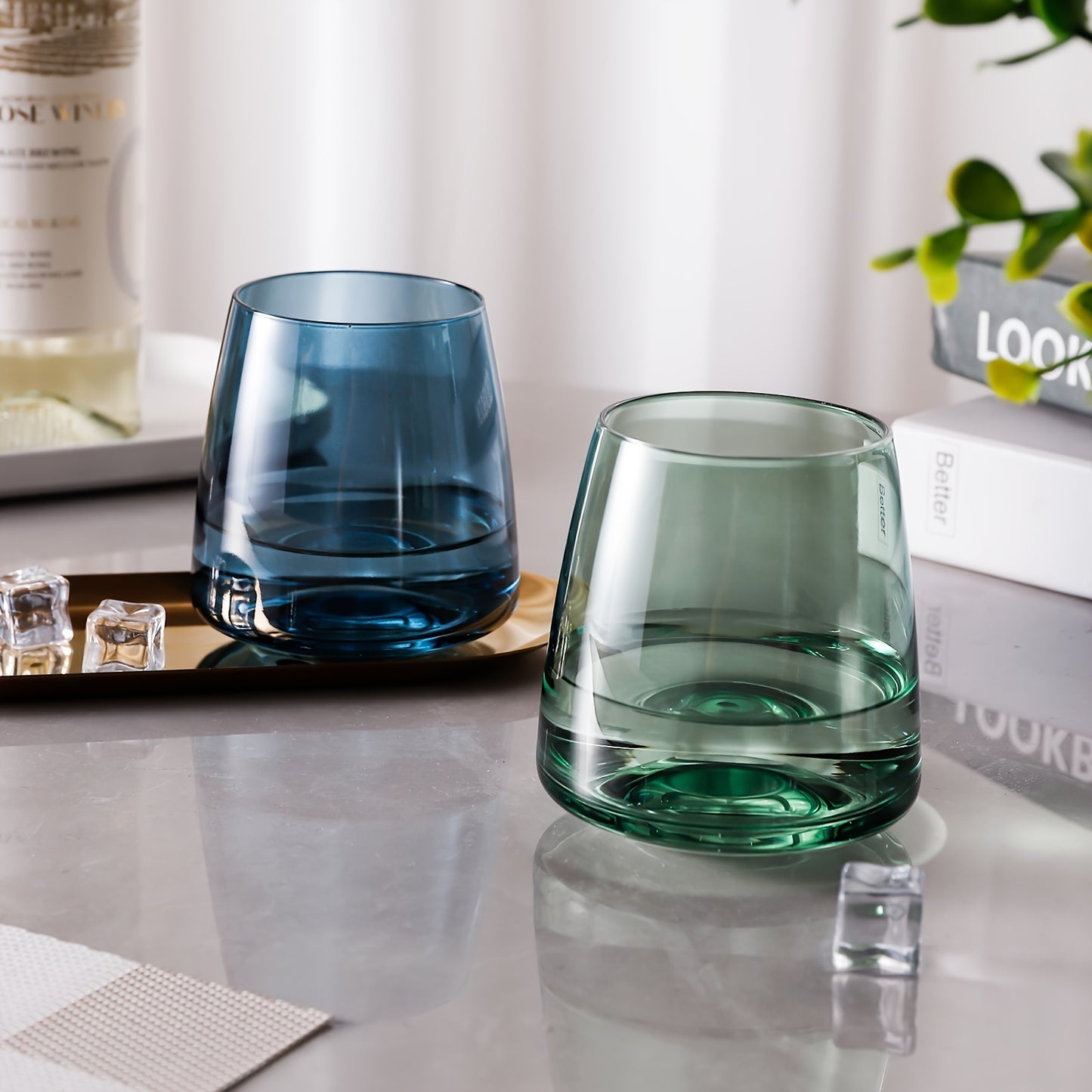 Handblown Stemless Wine Glasses - The Leafy Branch