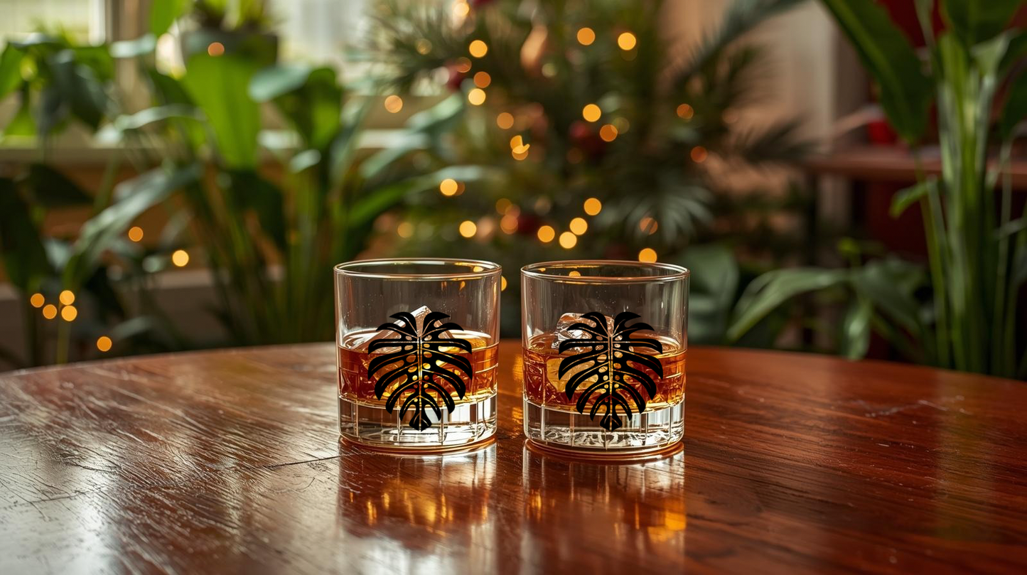 Monstera Lowball Glasses