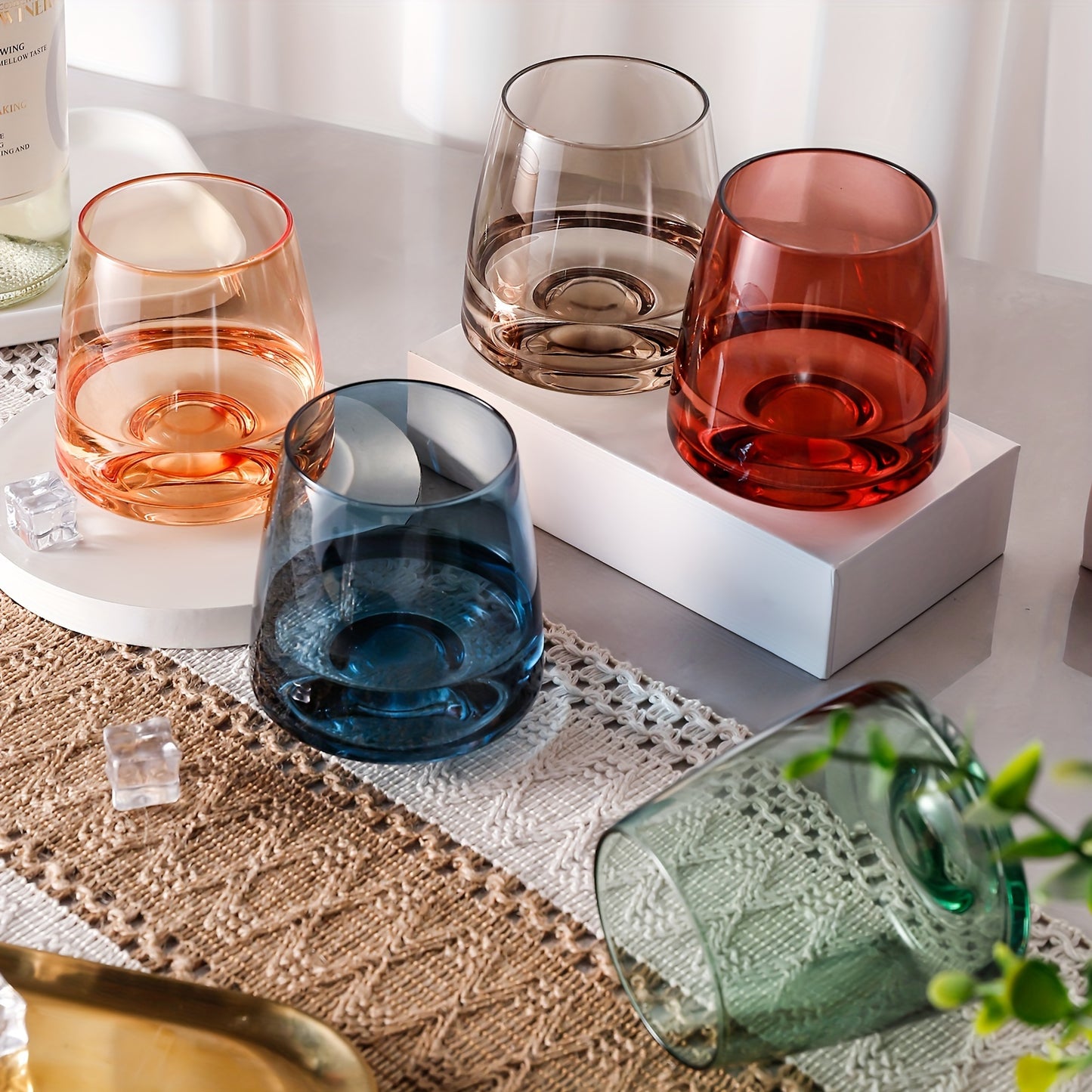 Handblown Stemless Wine Glasses - The Leafy Branch