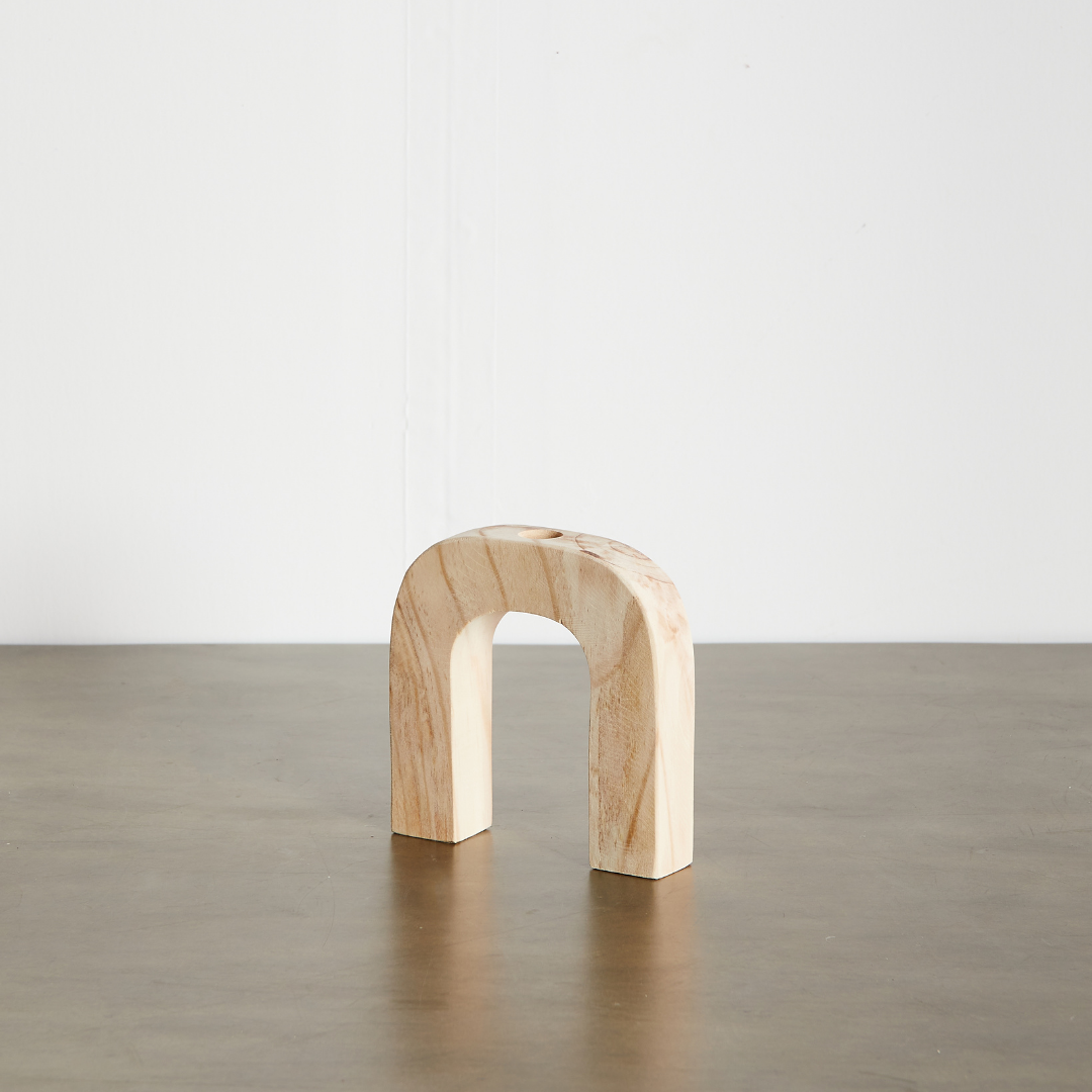 Arch Wooden Taper Candlestick Holder - The Leafy Branch