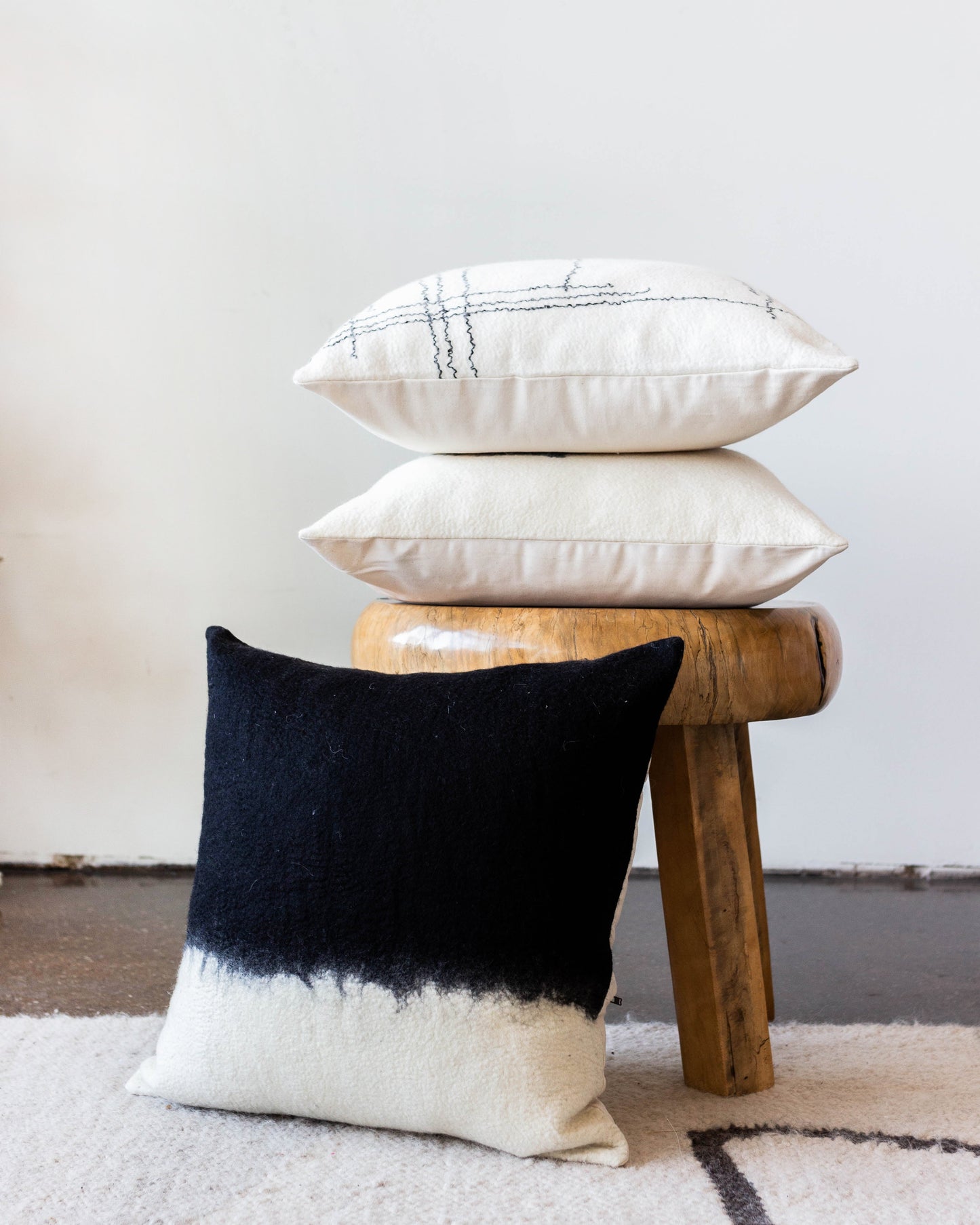 Eclipse Dip-Dyed Organic Wool Throw Pillow - The Leafy Branch