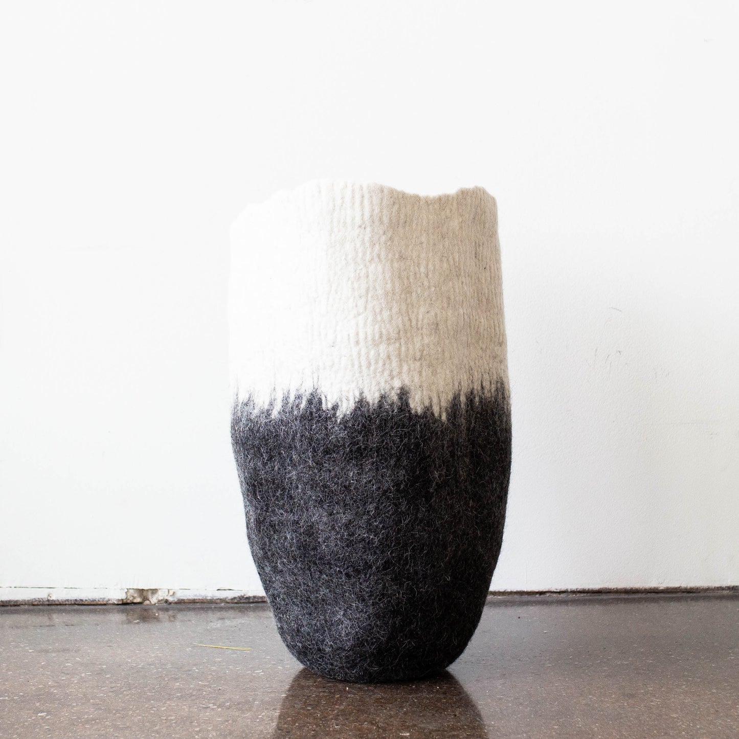 Eclipse Black & White Wool Floor Vase - The Leafy Branch