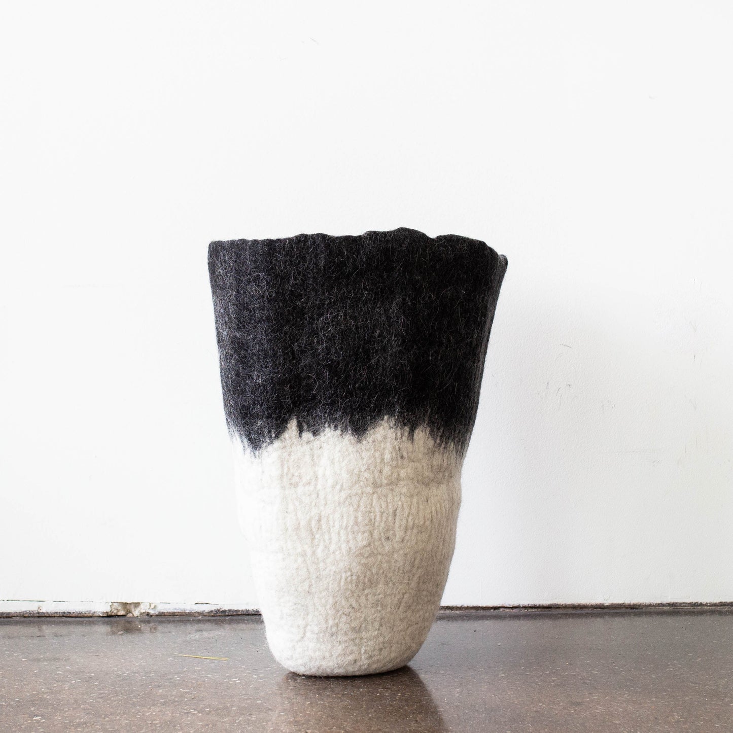 Eclipse Black & White Wool Floor Vase - The Leafy Branch