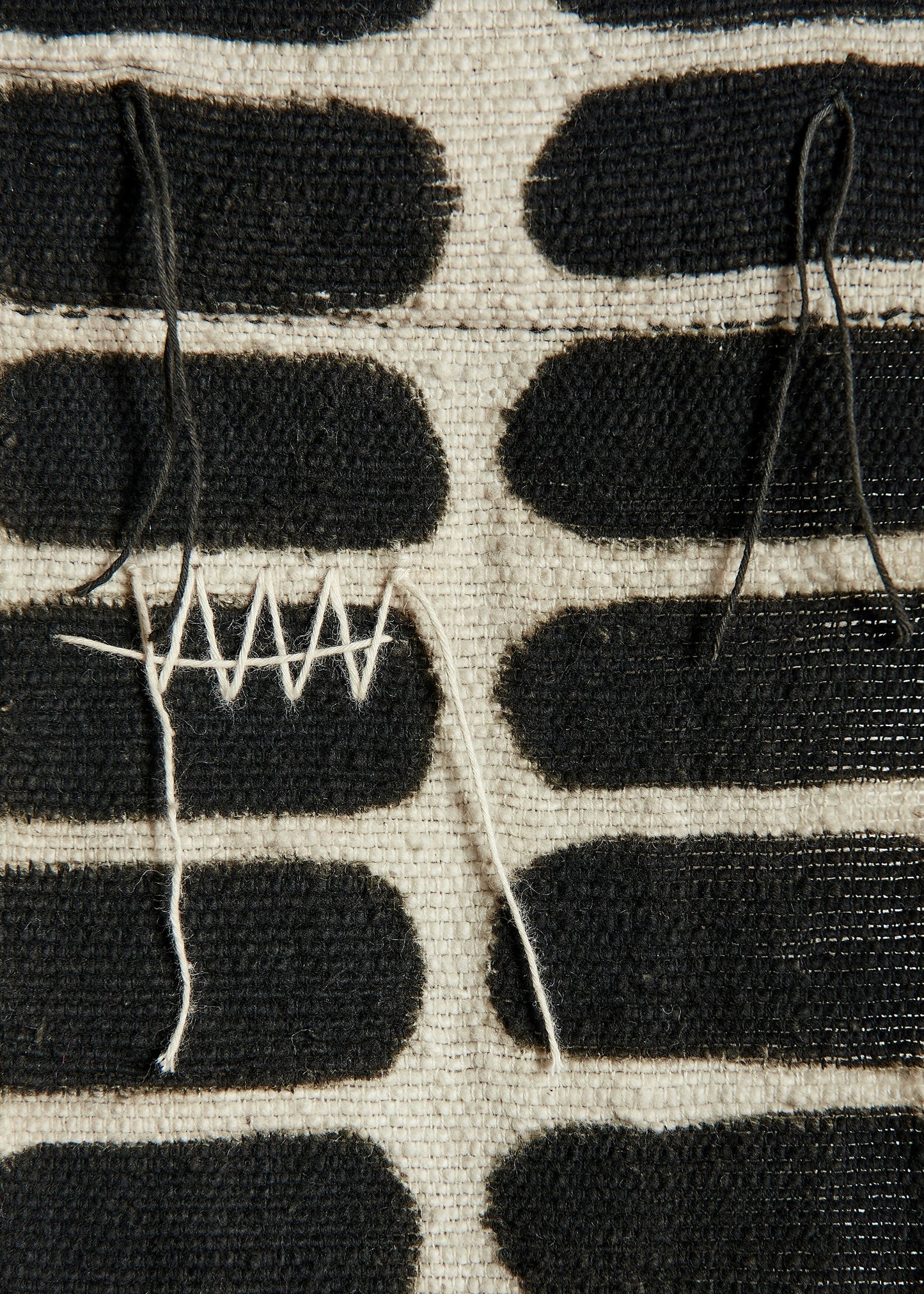 Flexibility Bogolan Wall Totem in Black with White Lines - The Leafy Branch