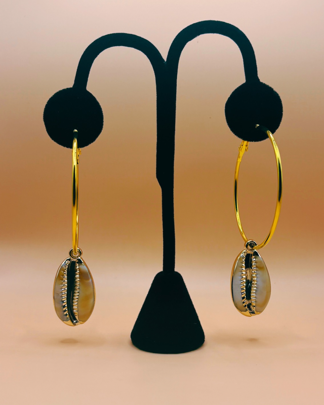 Cowry Gold Hoop Earrings