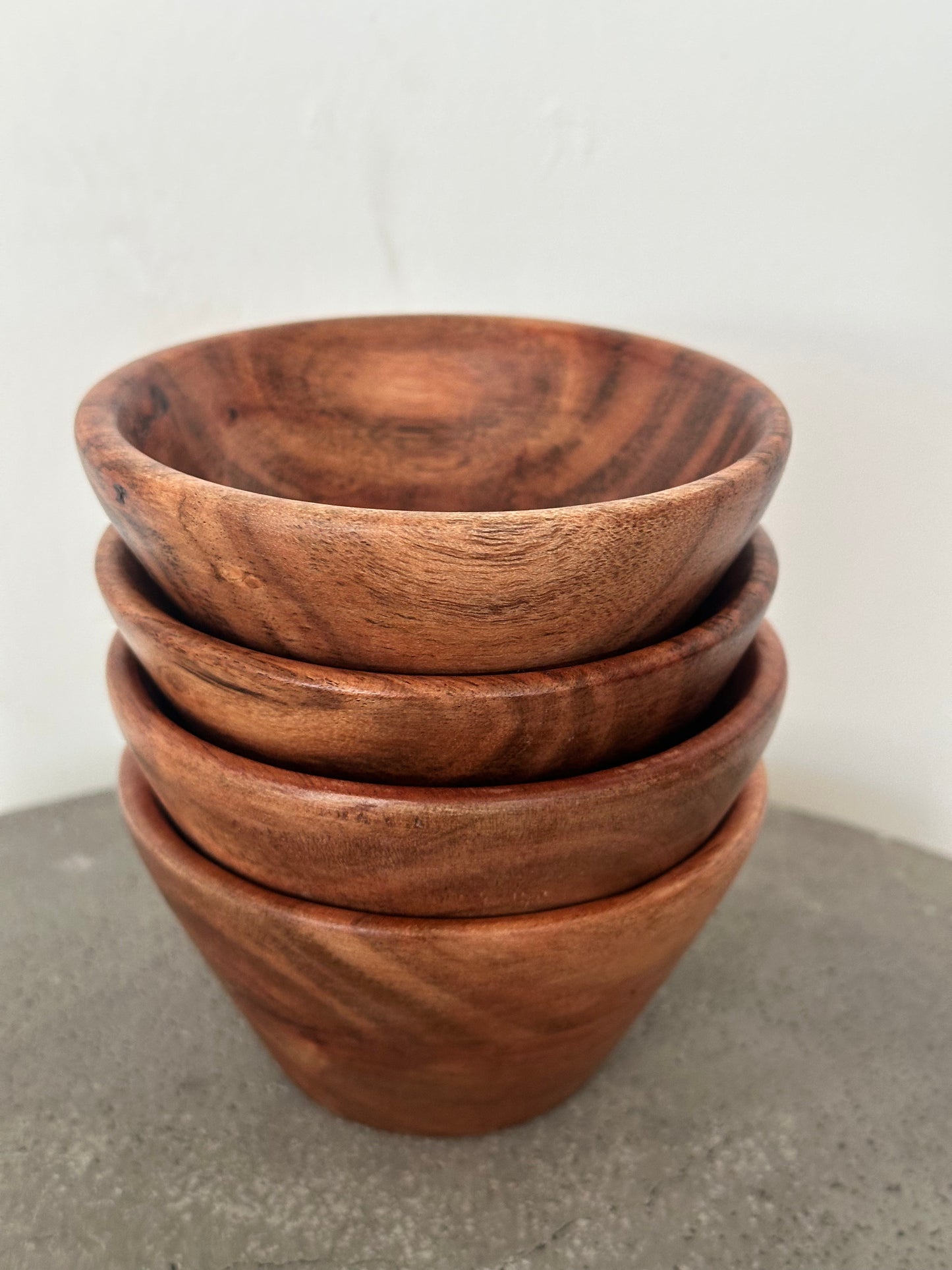 Teak Wood Small Serving Bowls - Set of 2 or 4 - The Leafy Branch
