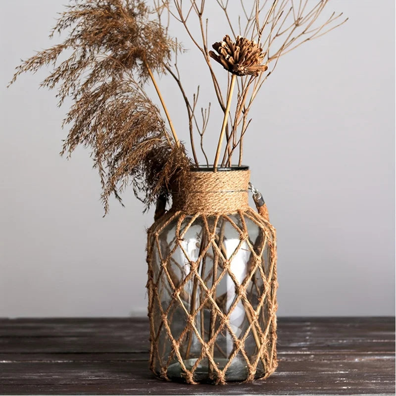 Boho Rattan Woven Vase - The Leafy Branch