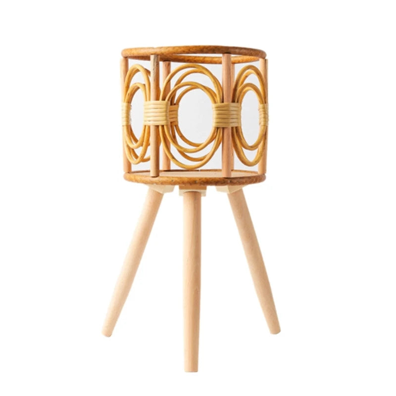 Bria Boho rattan Plant Stands - The Leafy Branch