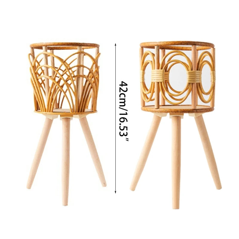 Bria Boho rattan Plant Stands - The Leafy Branch