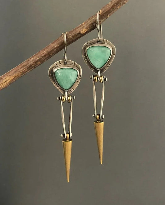 Cyan Boho Earrings - The Leafy Branch