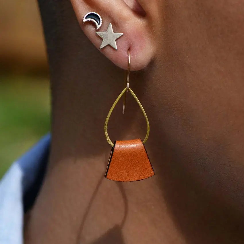 Sari Leather Earrings - The Leafy Branch