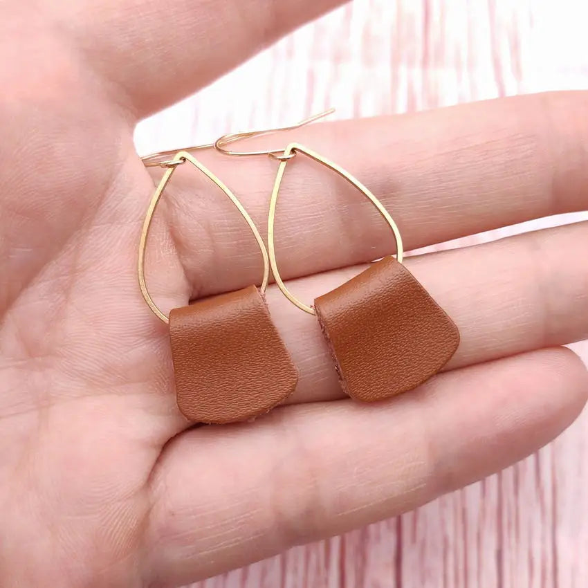 Sari Leather Earrings - The Leafy Branch