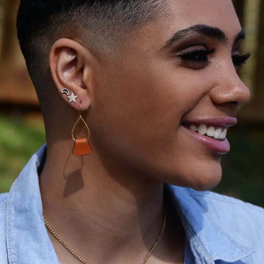 Sari Leather Earrings - The Leafy Branch