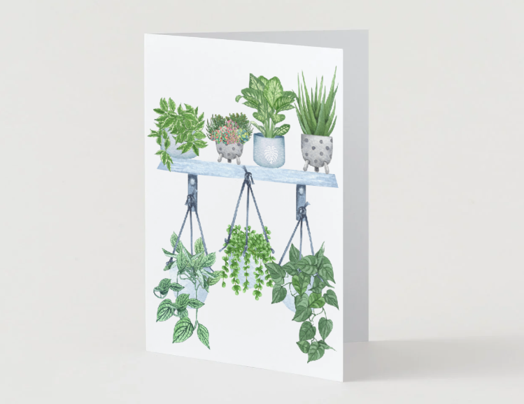 Blue Plants Greeting Card