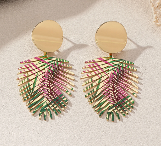 Tropical Leaf Vibes Earrings - The Leafy Branch