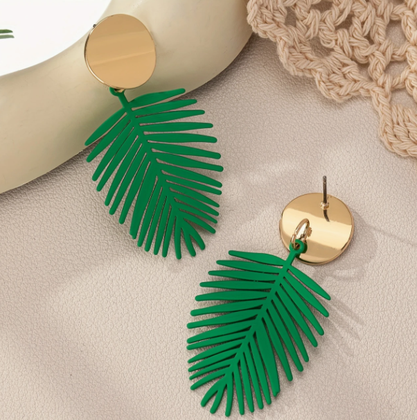 Tropical Leaf Earrings - The Leafy Branch
