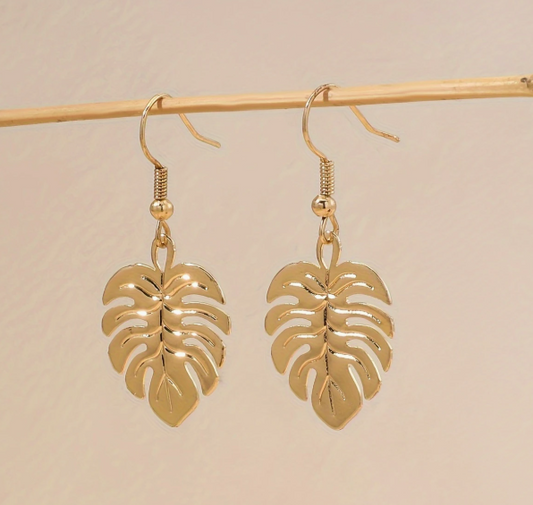Monstera Gold Earrings - The Leafy Branch