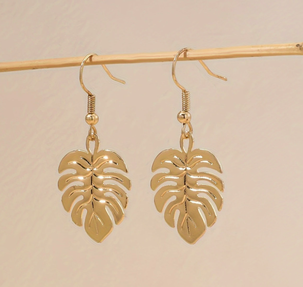 Monstera Gold Earrings - The Leafy Branch