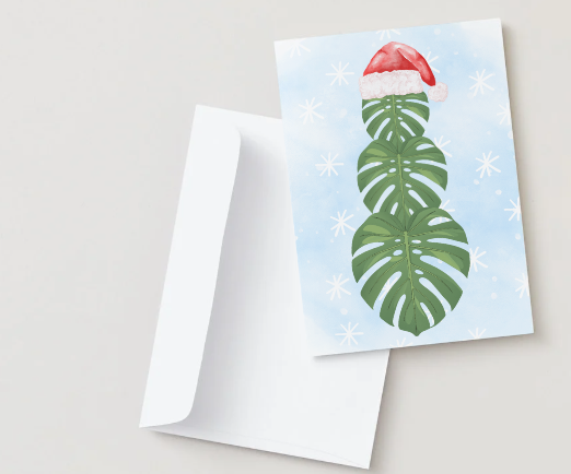 Monstera Santa Greeting Card