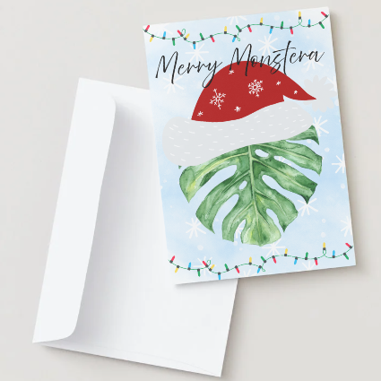 Merry Monstera Greeting Card