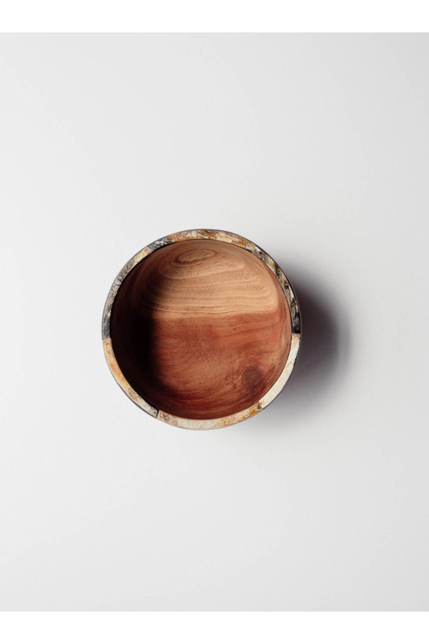 Wooden Bowl with Horn Rim - The Leafy Branch