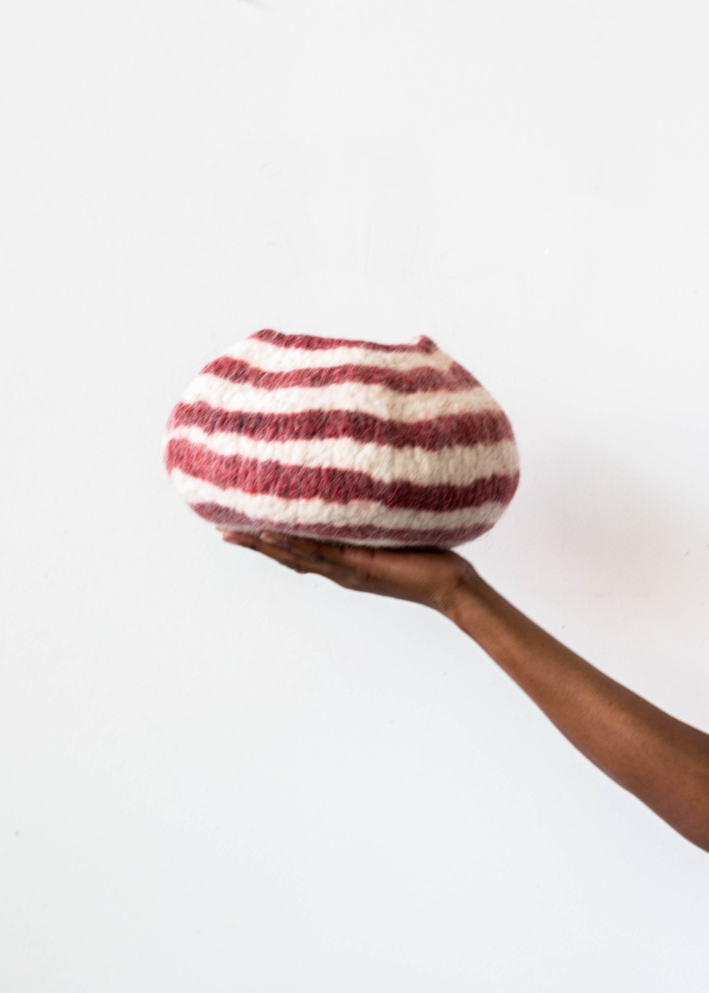 Berry Red Pathways Decorative Wool Ukhamba Bowl - The Leafy Branch