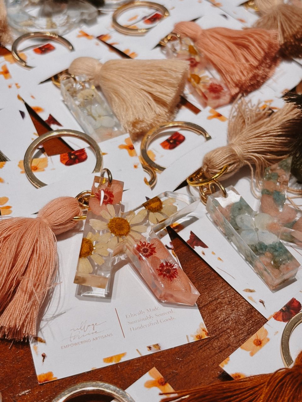 Wildflower Letter Keychain