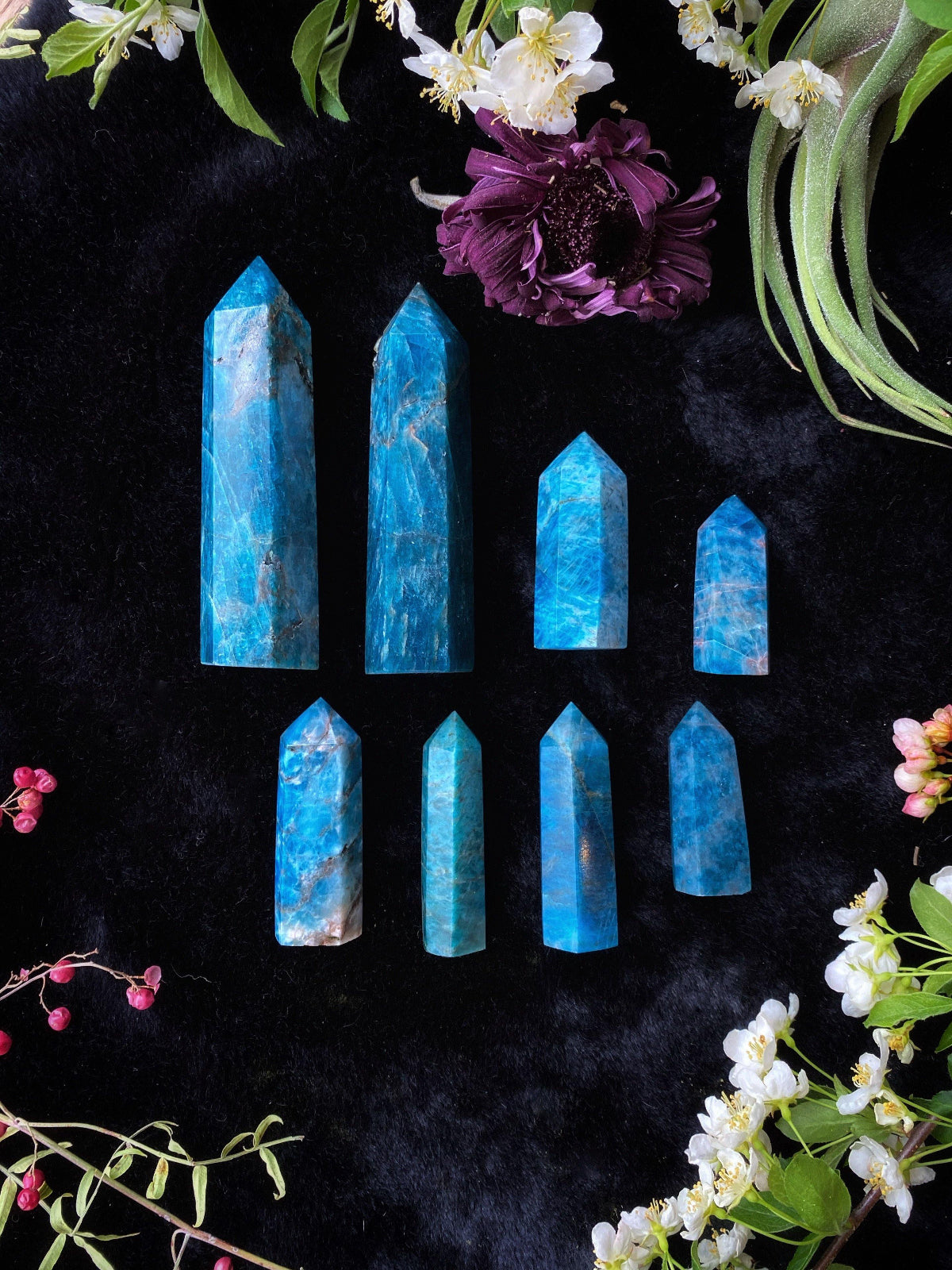Blue Apatite - Towers - The Leafy Branch