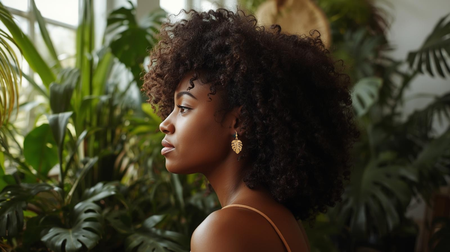 Monstera Gold Earrings