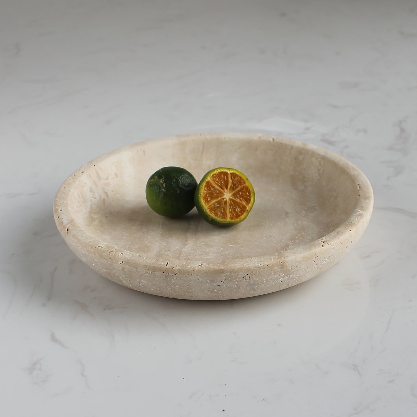 Handcrafted Beige Travertine Ring Dish - The Leafy Branch