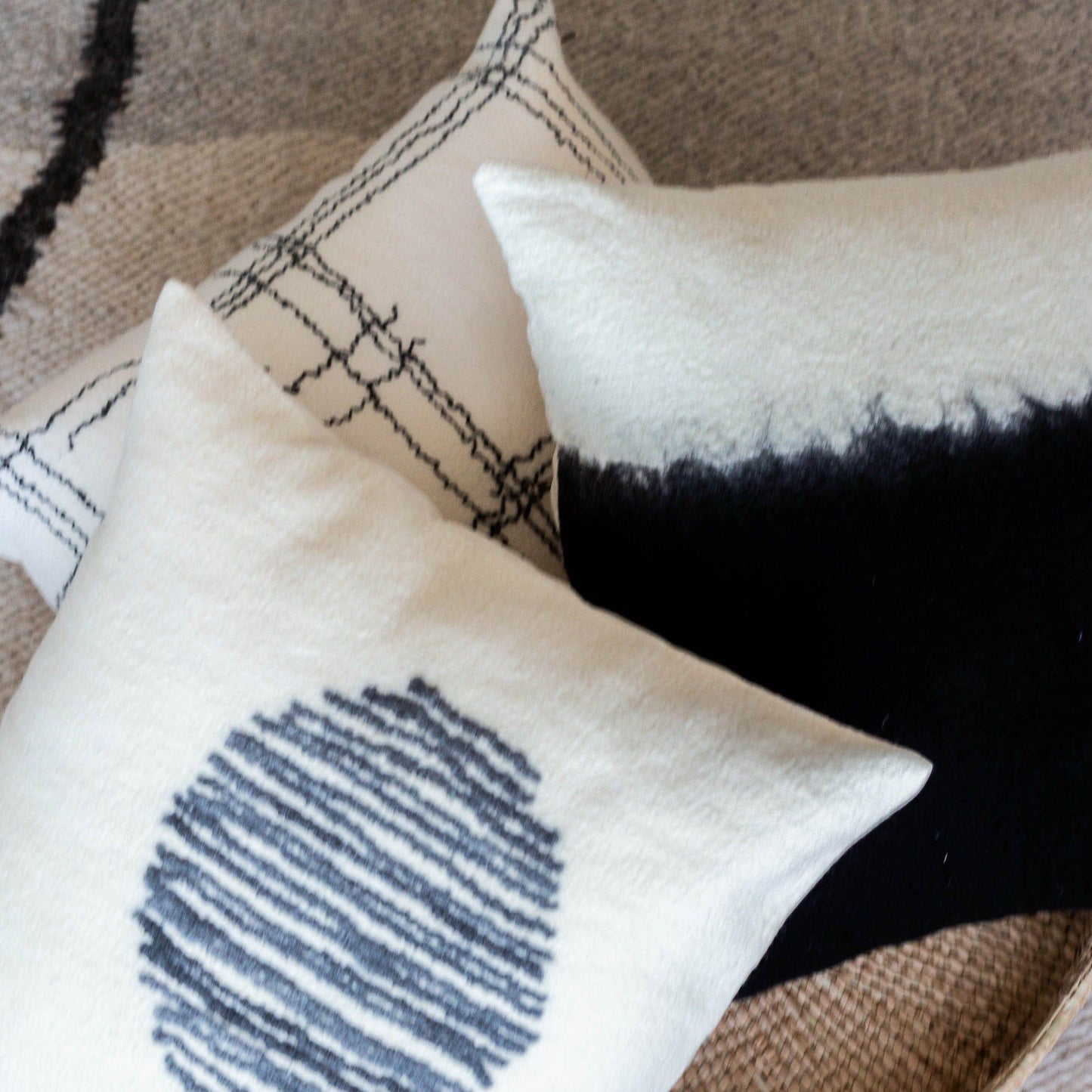 Eclipse Dip-Dyed Organic Wool Throw Pillow - The Leafy Branch