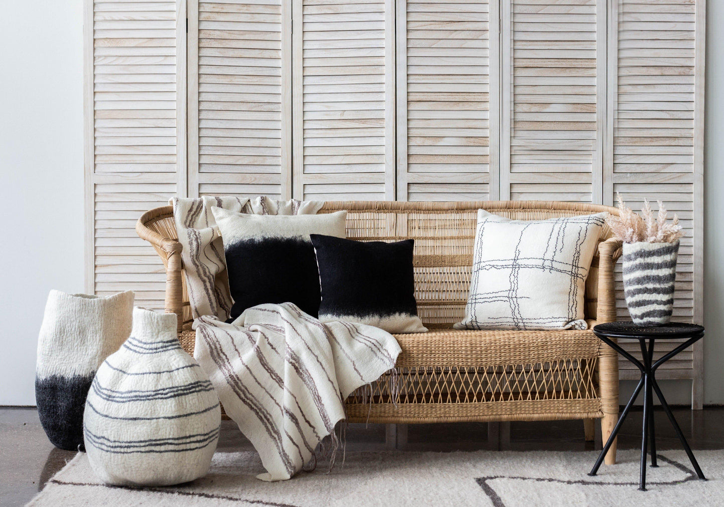 Eclipse Dip-Dyed Organic Wool Throw Pillow - The Leafy Branch