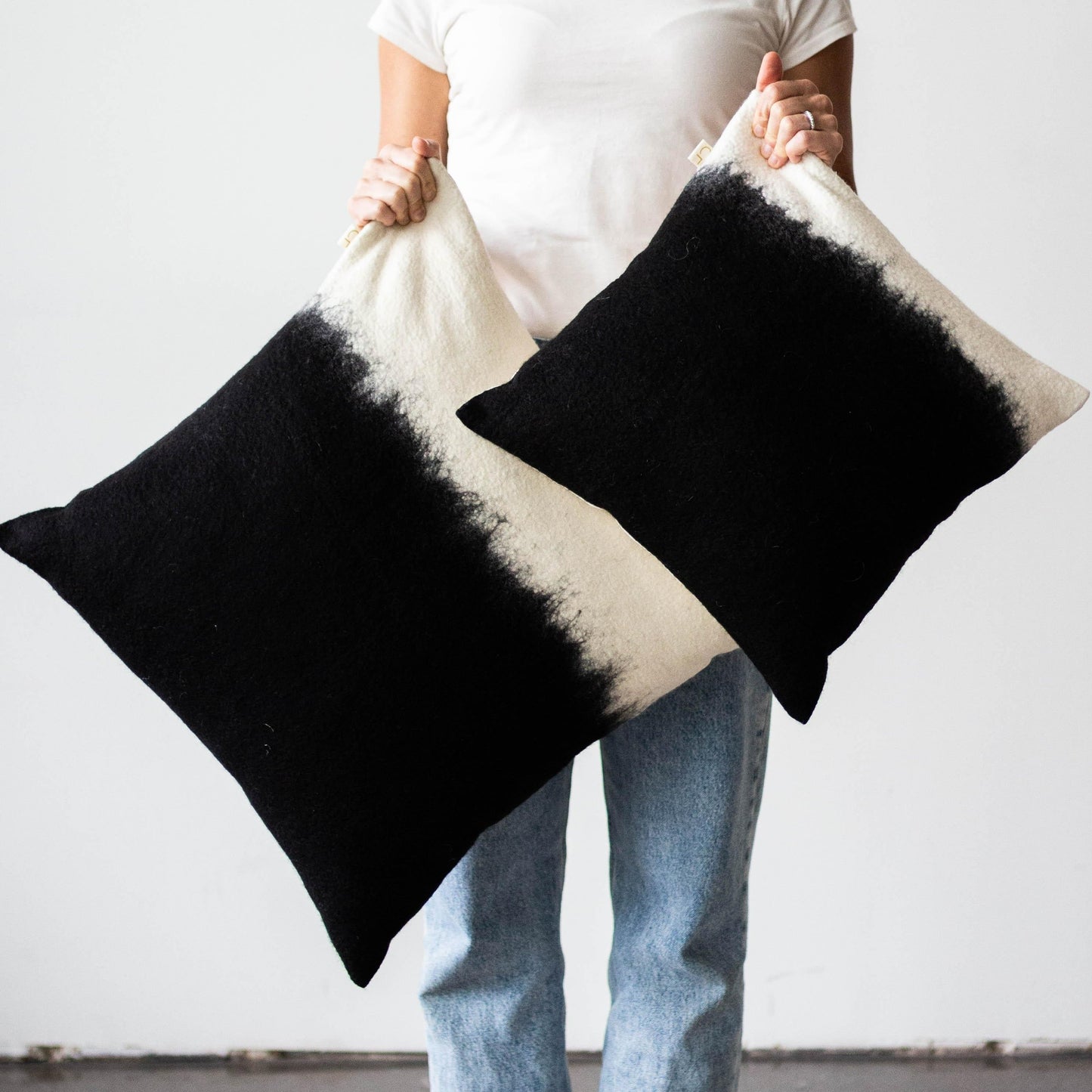 Eclipse Dip-Dyed Organic Wool Throw Pillow - The Leafy Branch