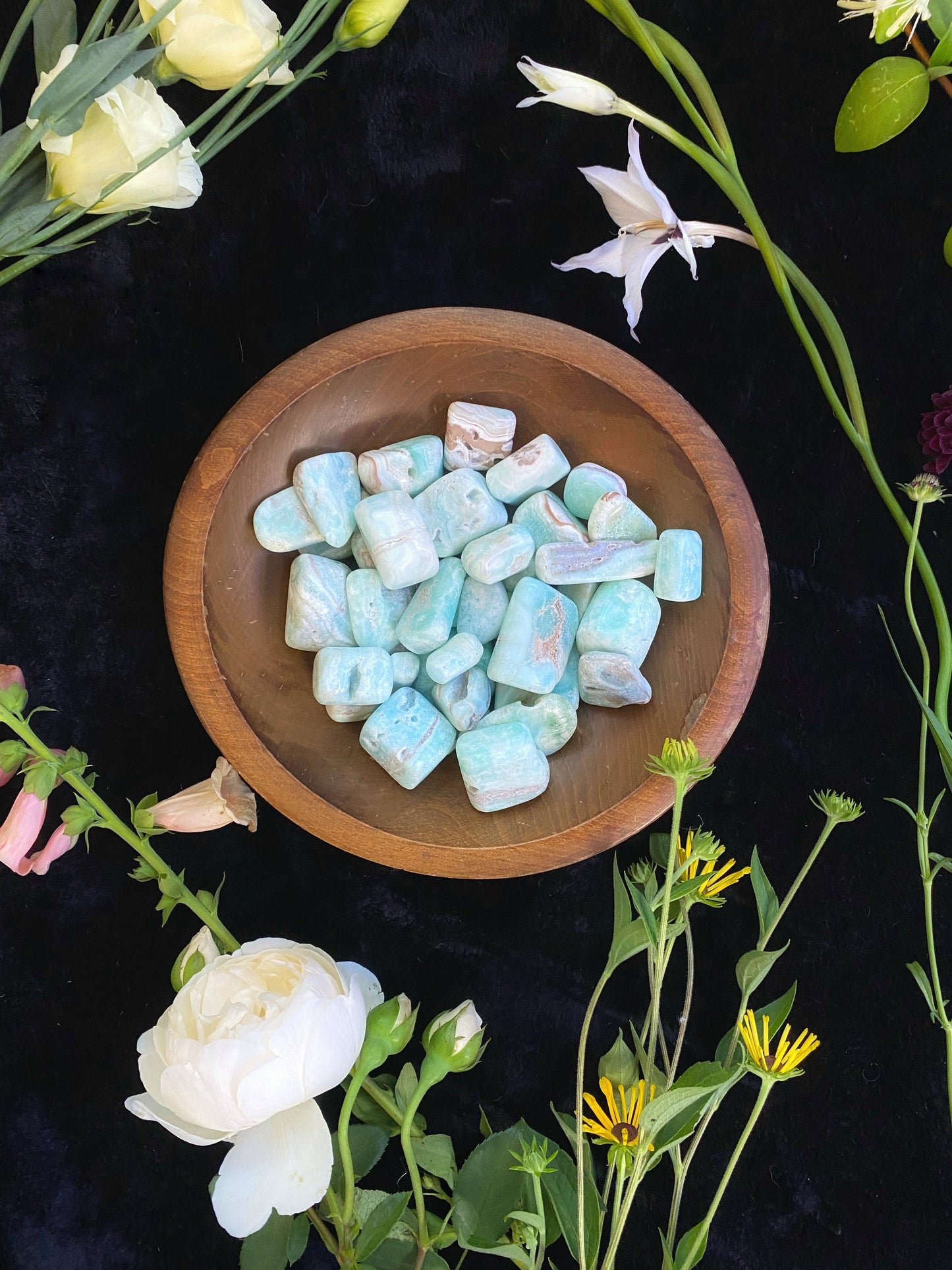 Blue Aragonite - Tumbled - The Leafy Branch
