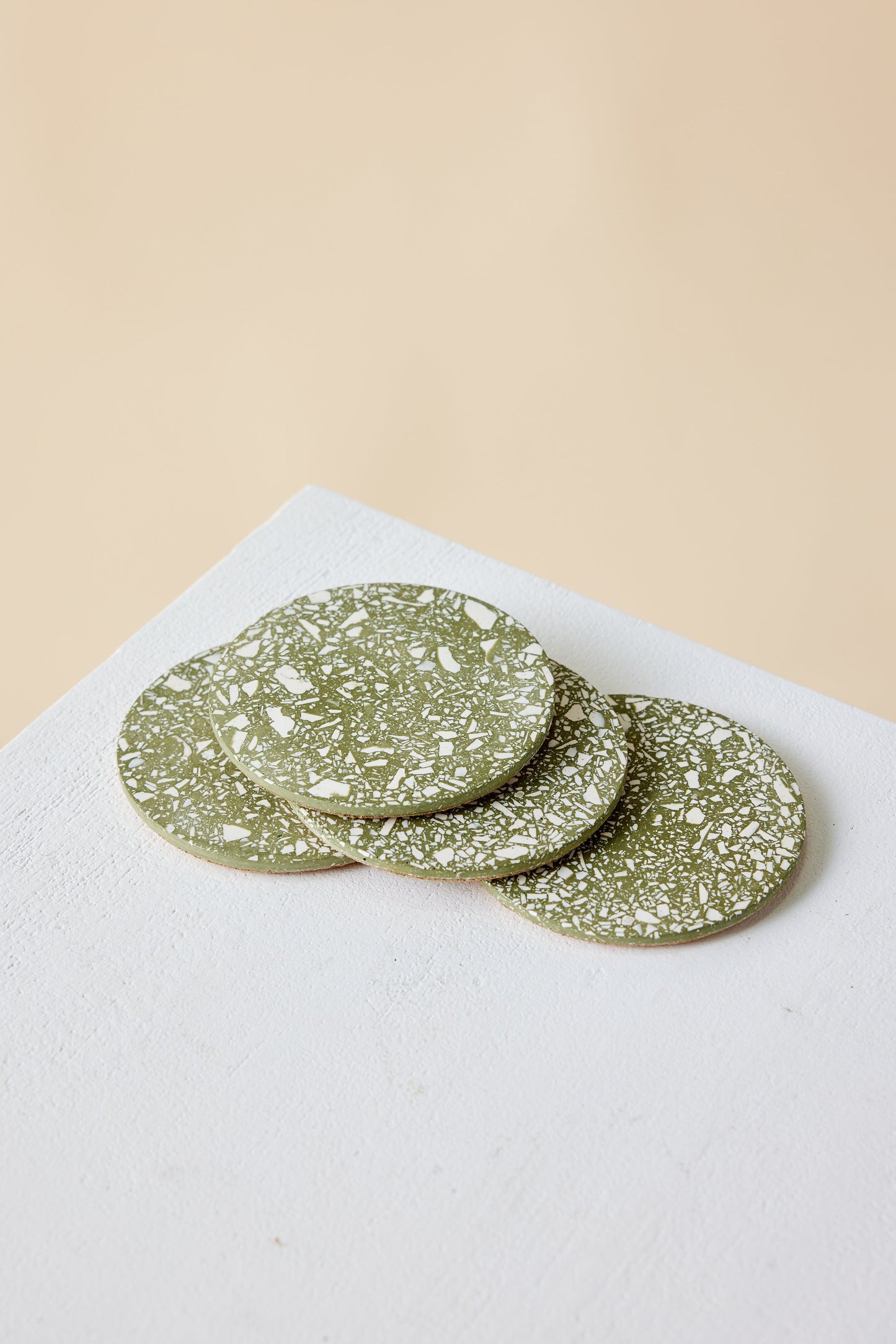 Olive Terrazzo Coasters - Set of 4 - The Leafy Branch