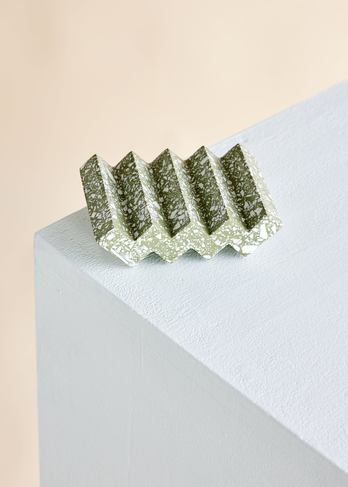 Zig-Zag Olive Green Terrazzo Soap Dish - The Leafy Branch