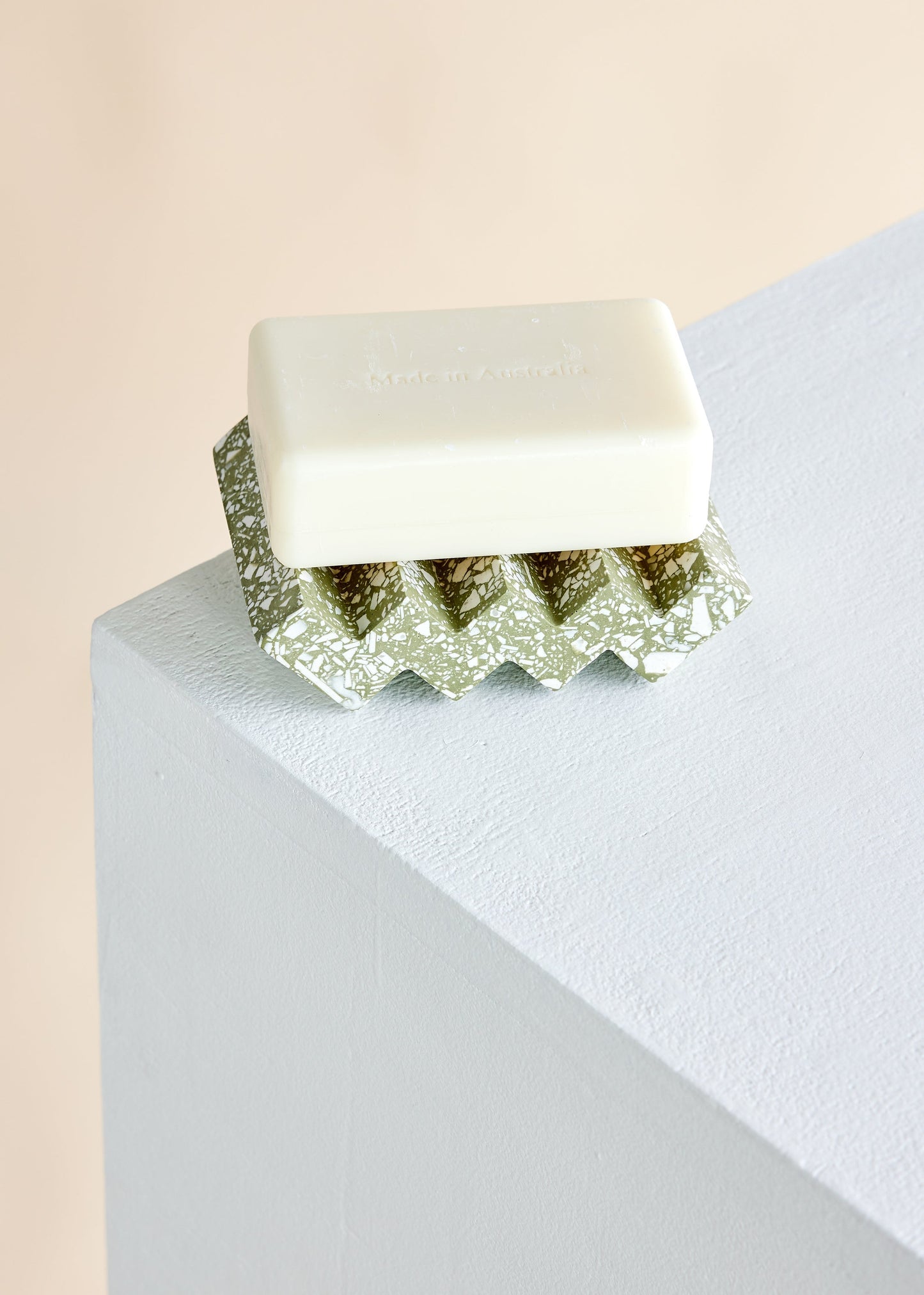Zig-Zag Olive Green Terrazzo Soap Dish - The Leafy Branch