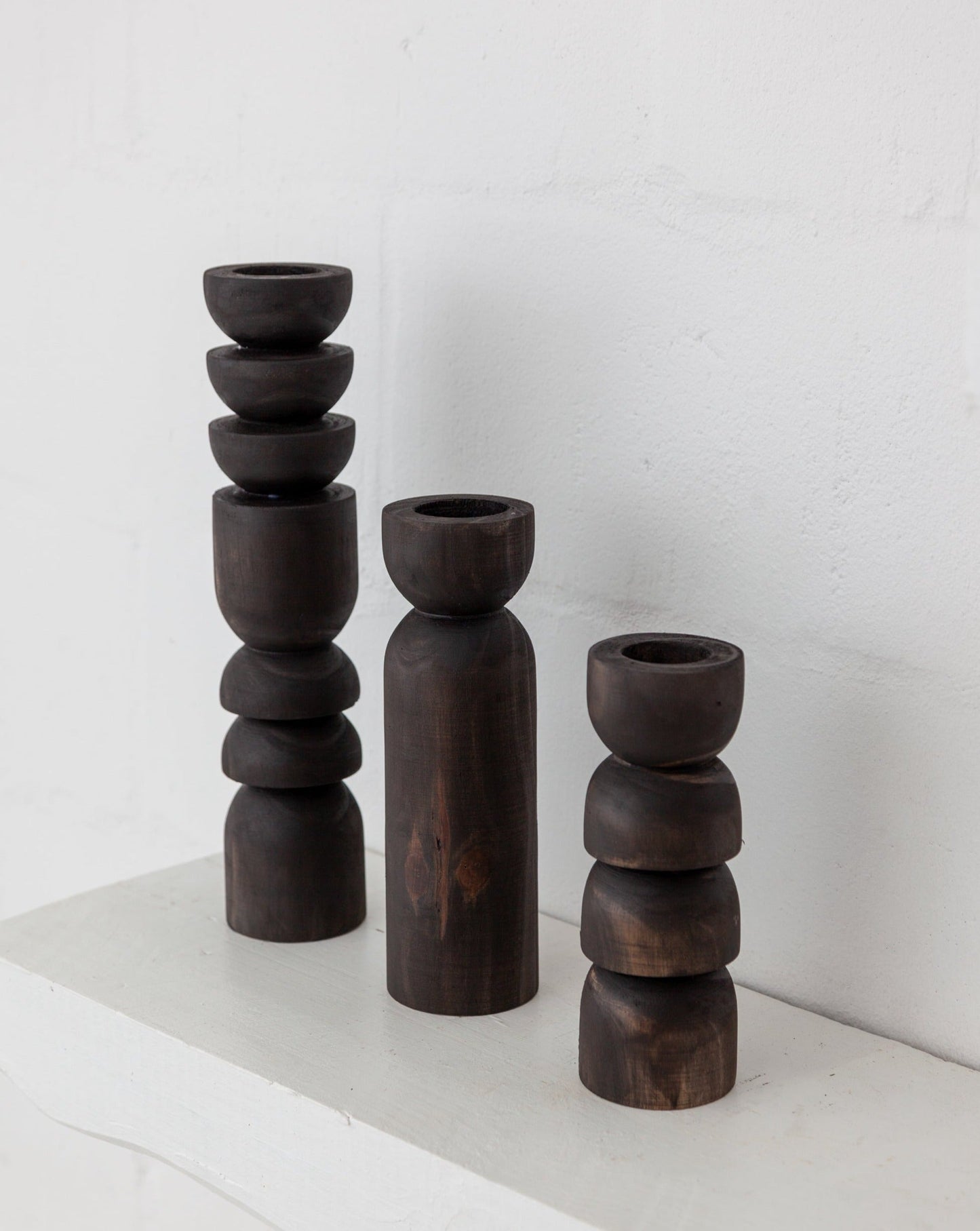 Abstract Wooden Tealight Totem Candle Holder - The Leafy Branch