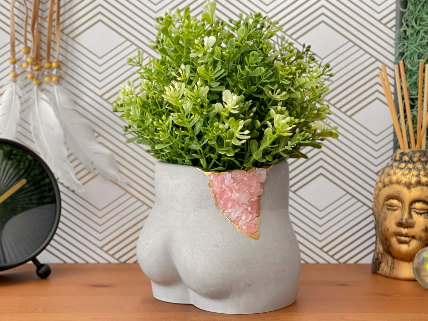 Rose Quartz Butt Planter - The Leafy Branch