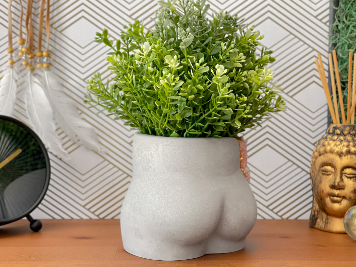 Rose Quartz Butt Planter - The Leafy Branch