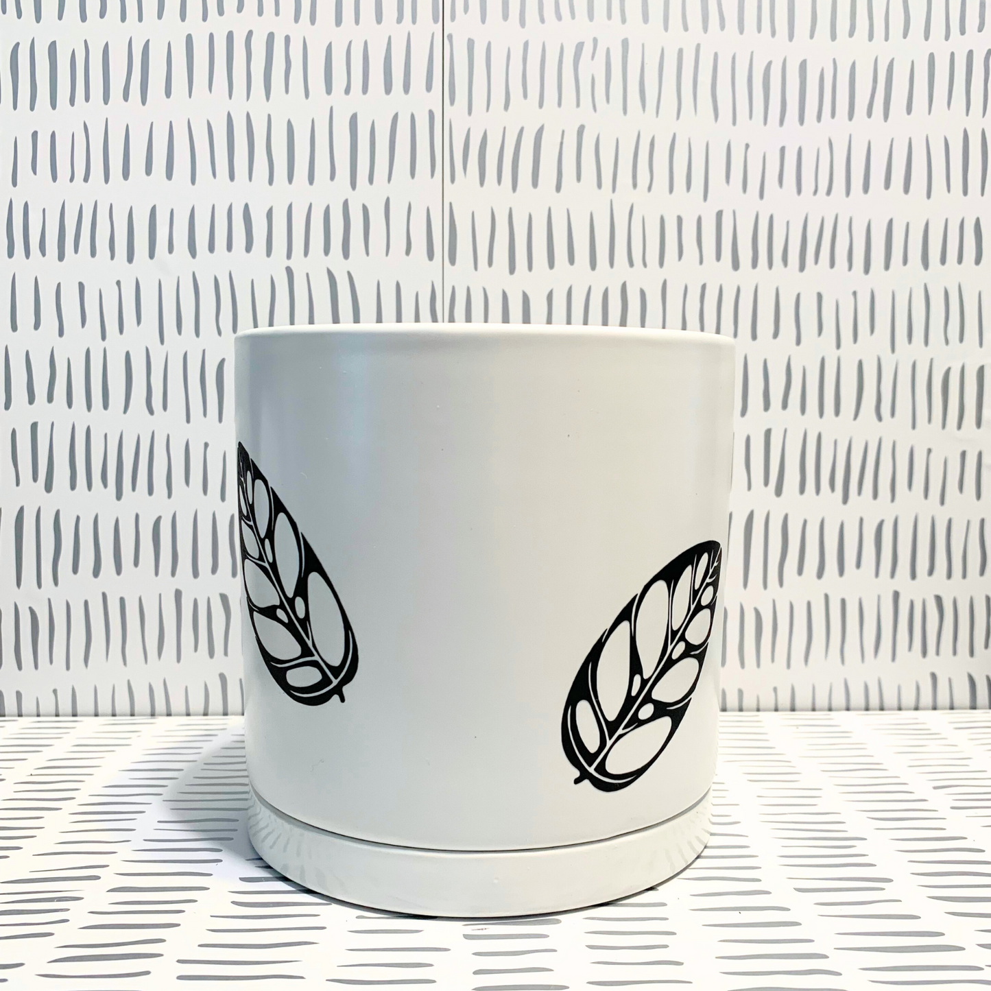 Signature Ceramic Monstera Adansonii Planter- White