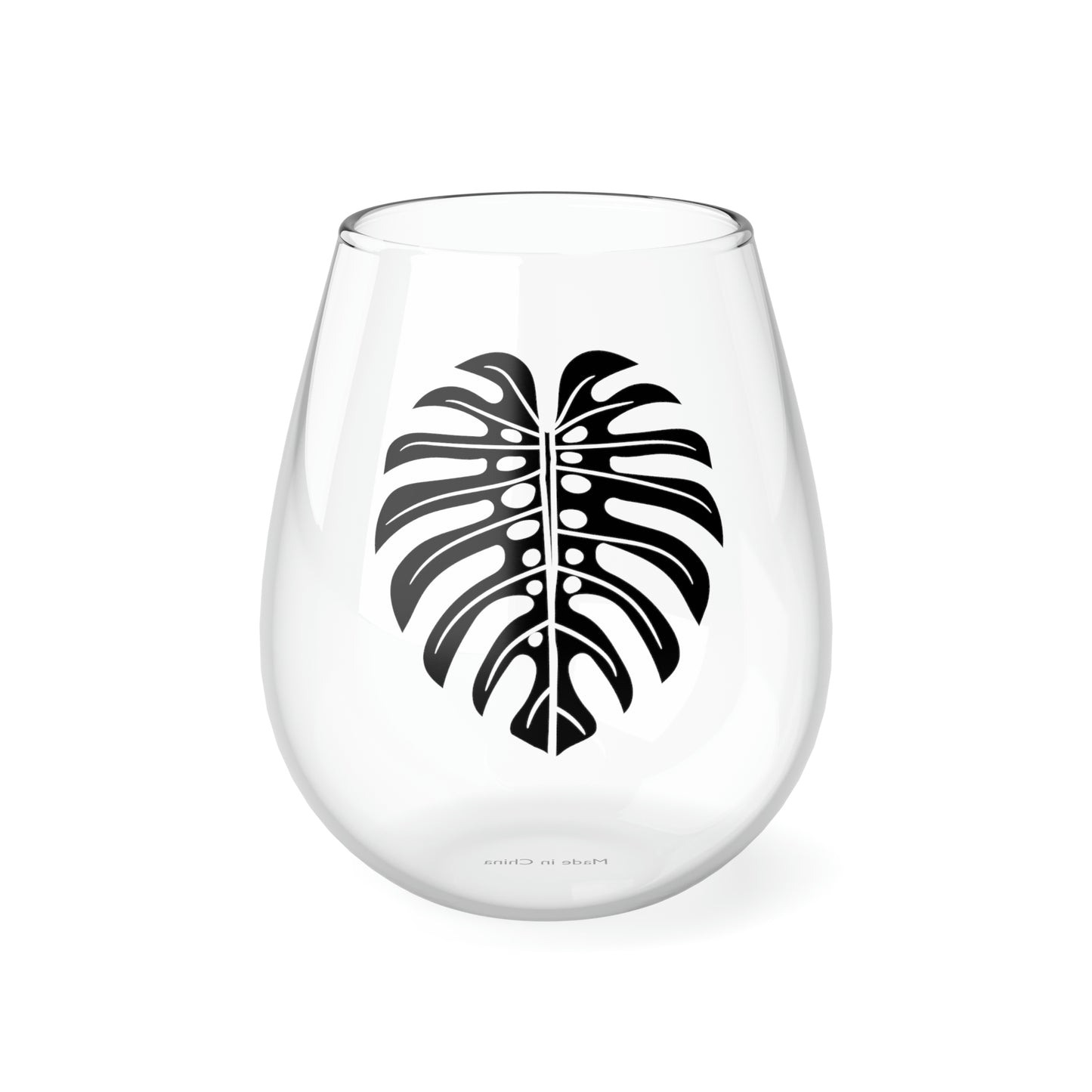 Monstera Stemless Wine Glass