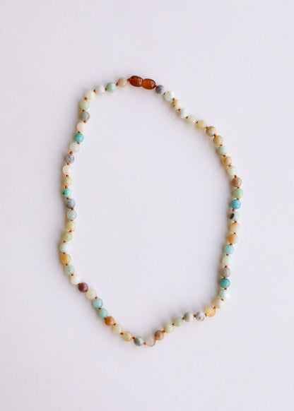 Natural Amazonite Gemstone || Beaded Necklace